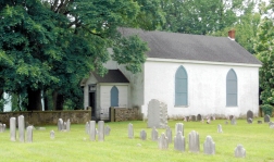 The former Methodist church building next to the cemetery, now closed. (DDD photo)