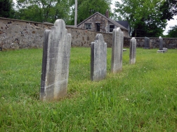 A row of some of the oldest graves in Newark Union Burial Ground, probably from the late 18th or early 19th century. Very hard to read, so I didn't get names. (DDD photo)